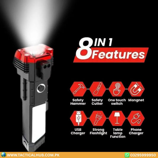 Professional Tactical LED Flashlight – USB Rechargeable Emergency Tool