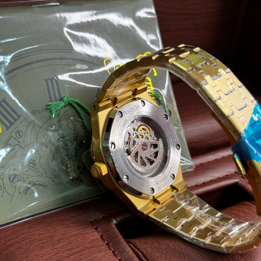 AUDEMARS PIGUET ROYAL OAK SKELETON BLACK DIAL GOLD