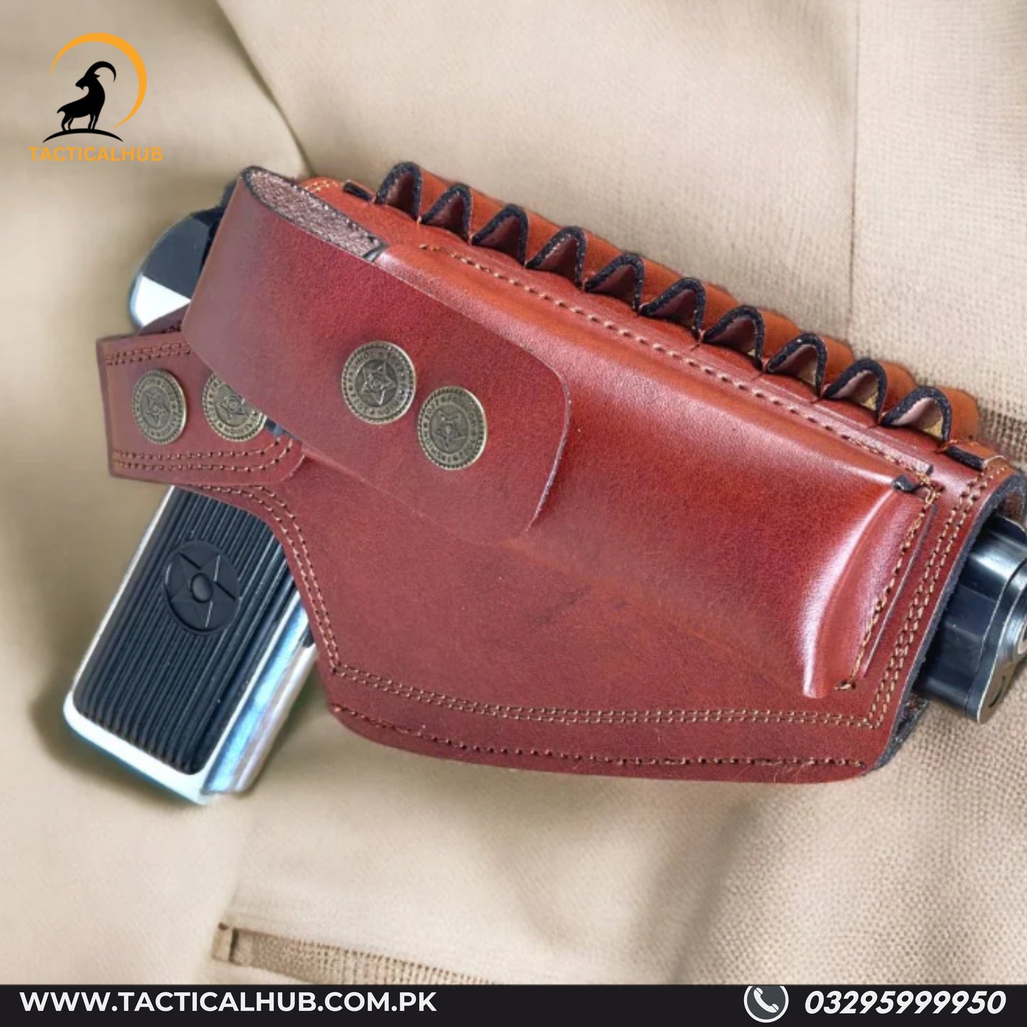 Secure Leather Pistolen Pouch.