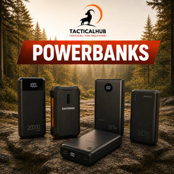 Premium powerbanks in Pakistan – TacticalHub portable power bank collection featuring 20000mAh fast charging power banks with digital display and camouflage design.