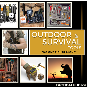 banner image of collection outdoor and survival tools and equipments in pakistan