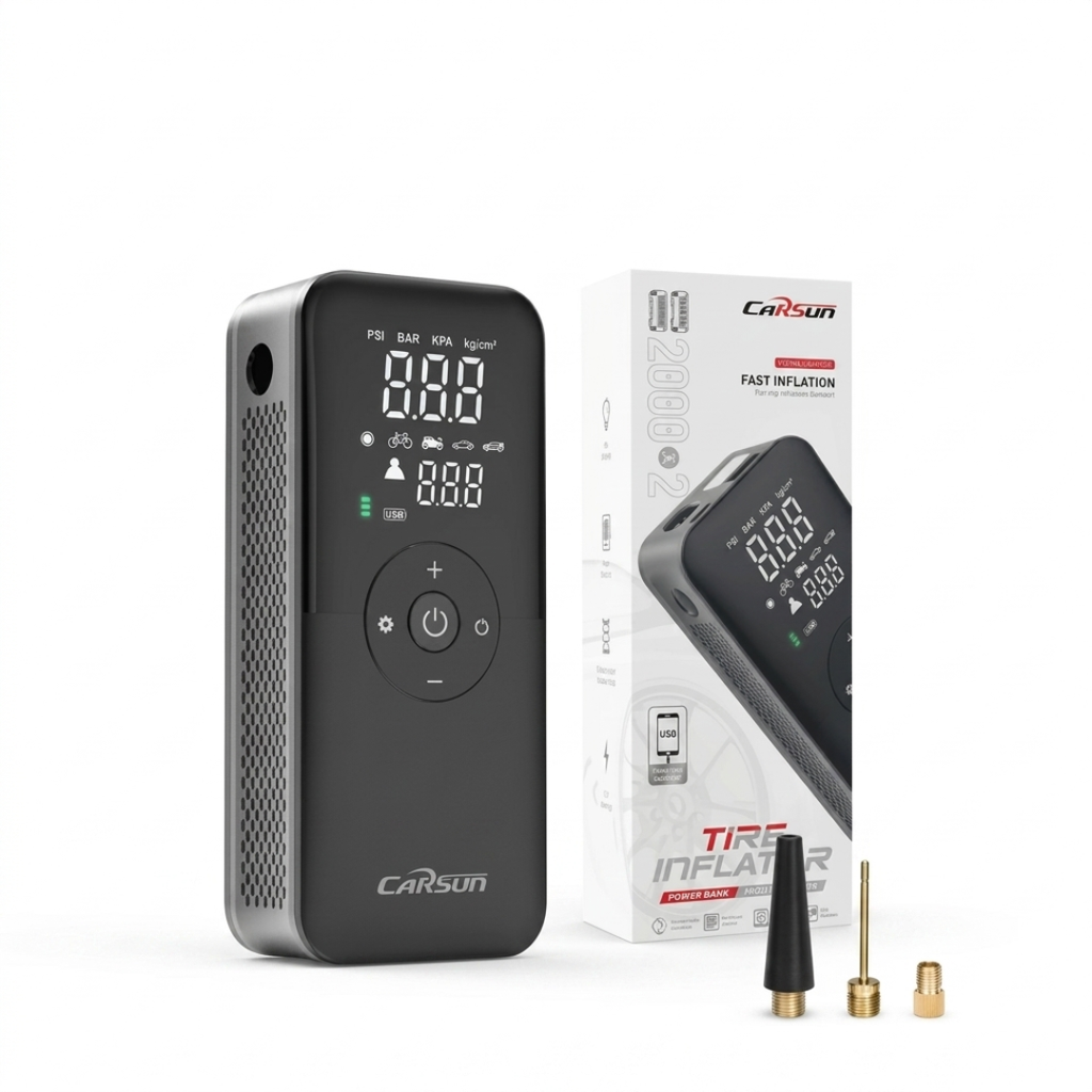 Digital Rechargeable Tire Inflator & Power Bank