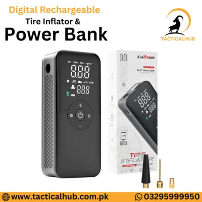 Digital Rechargeable Tire Inflator & Power Bank