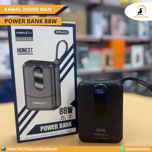 Kamal 20000mAh Power Bank – Honest Series 88W PD Fast Charging, Slim & Durable Design