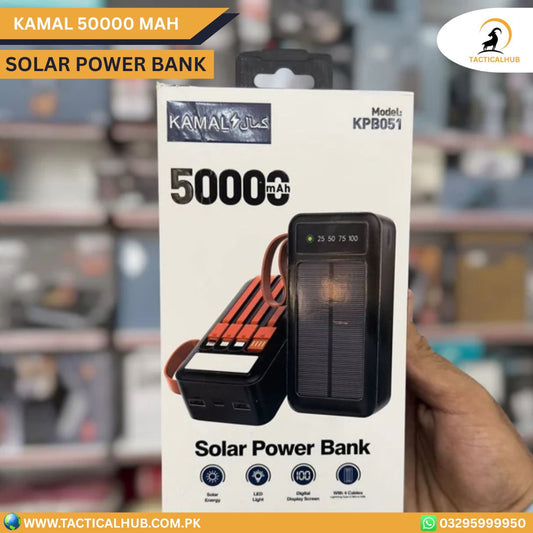 Kamal 50000mAh Solar Power Bank – Ultra High-Capacity Portable Charger with Dual USB Output