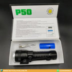 P50 Ultra-Bright Rechargeable Flashlight – Lightweight Aluminium Body Tactical LED Torch