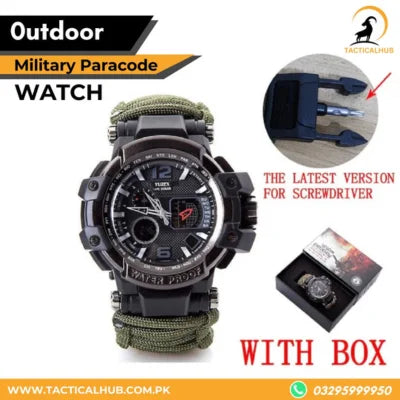 6 In 1 Paracord Bracelet Compass Watch