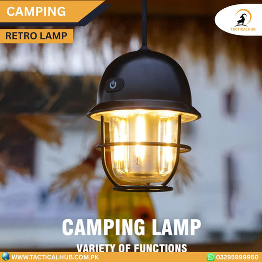 Classic Retro LED Camping Lamp | USB Rechargeable Portable Lantern