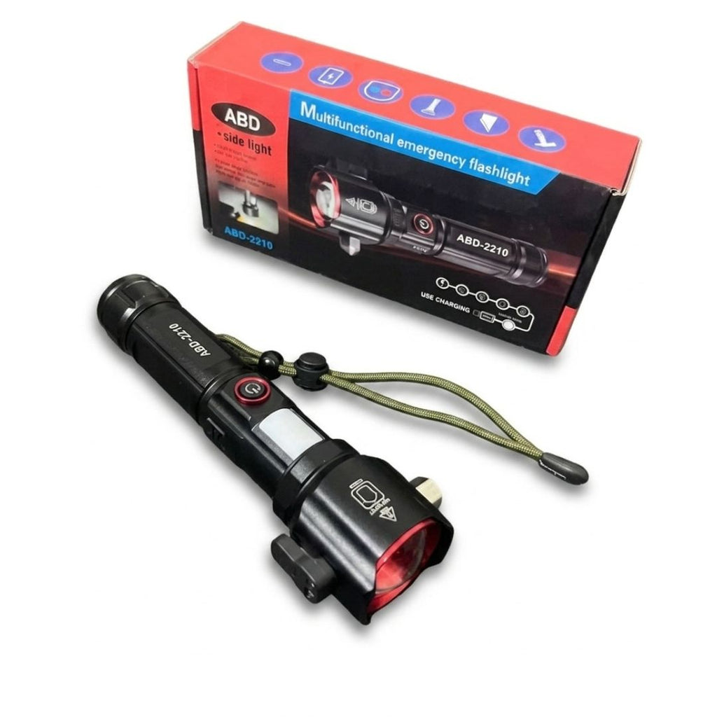 5-in-1 Rechargeable Flashlight & Power Bank - 1KM Range
