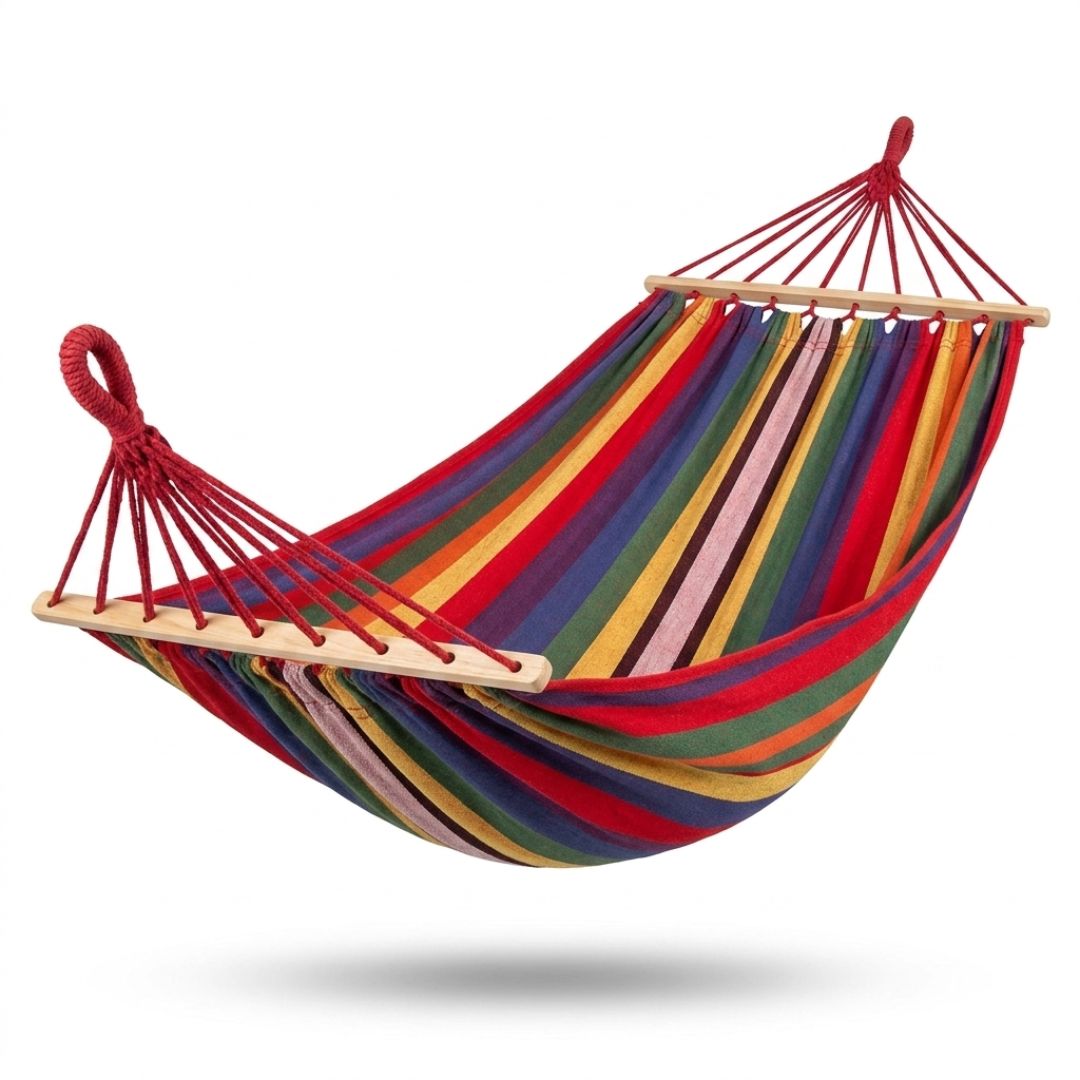 Garden Hammock Striped - Swing with Strong Rope