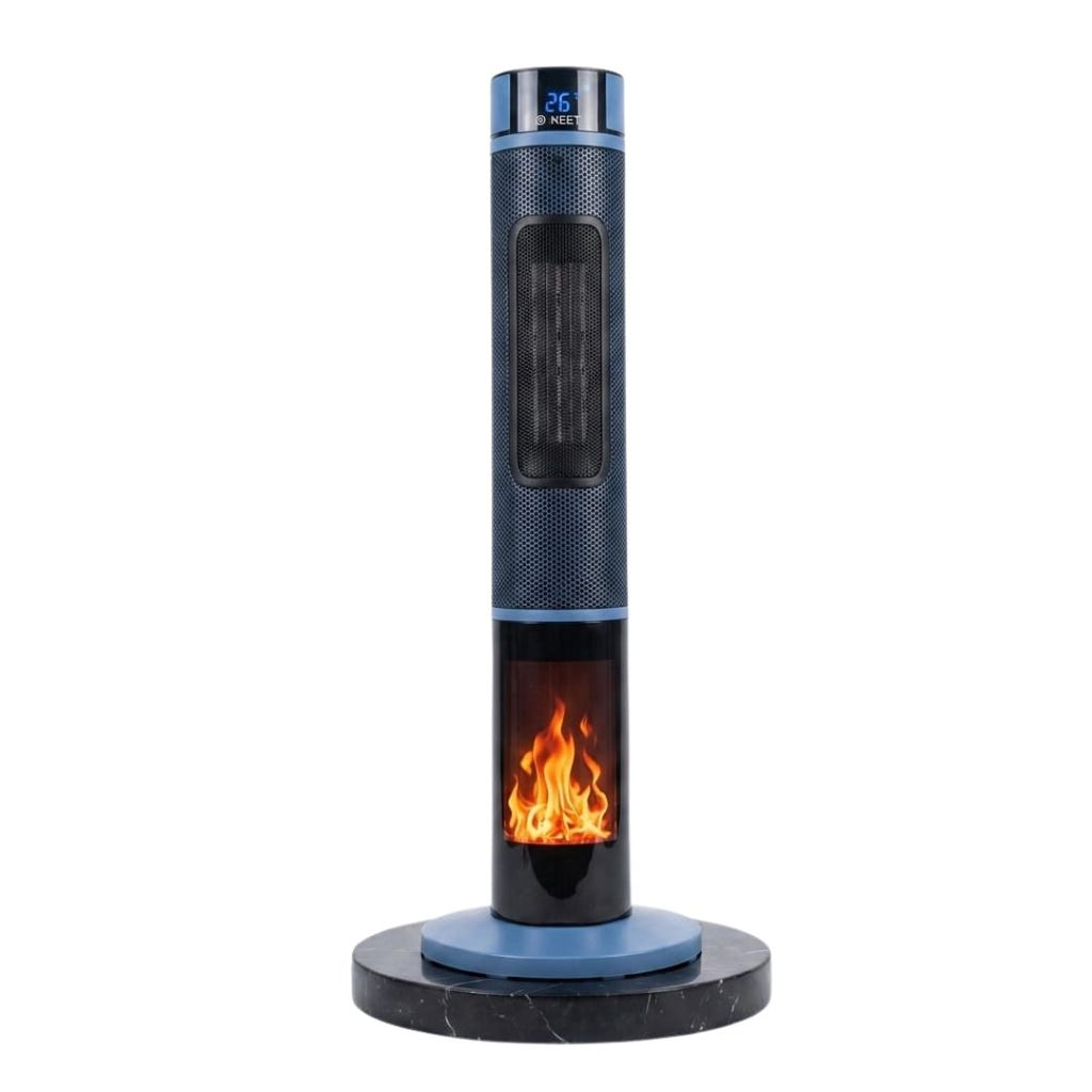 Premium Tower Heater with Realistic Flame Display