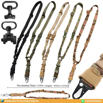 Tactical One Single-Point Bungee Sling with M-LOK QD Sling Swivels — Adjustable, Shock-Absorbing