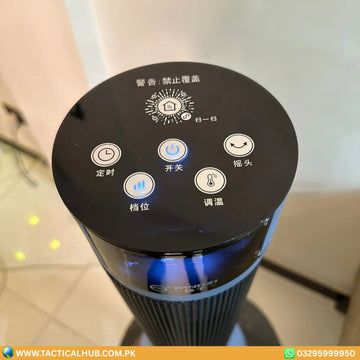 Premium Tower Heater with Realistic Flame Display