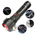 High-Power Multi-Functional LED Flashlight with Safety Hammer – 1KM Range