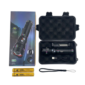 COBA CB-W518 High-Power Aluminum Alloy LED Torch | Rechargeable Outdoor Flashlight
