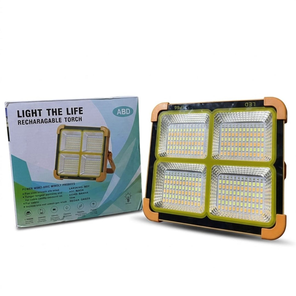 100W LED Flood Light with Solar Panel & Power Bank