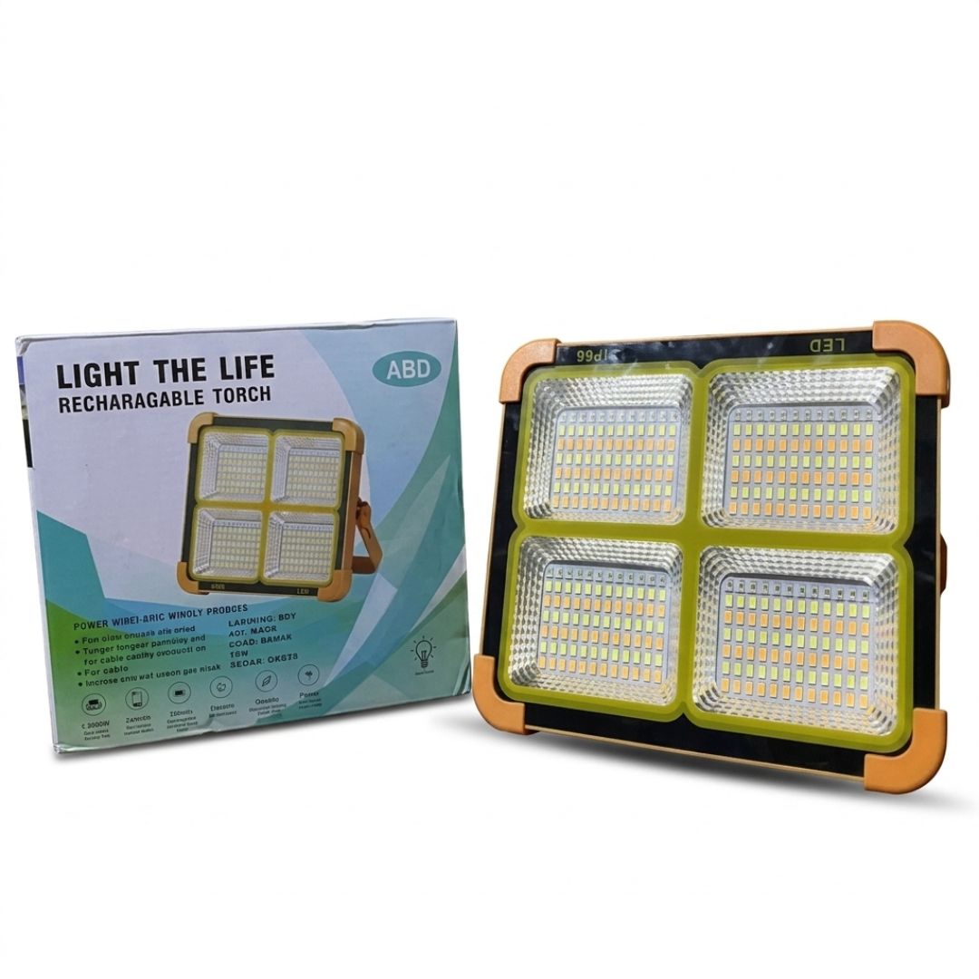 100W LED Flood Light with Solar Panel & Power Bank