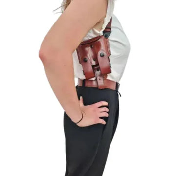 Premium Double-Sided Leather Shoulder Holster System