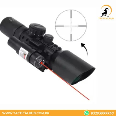 Enhanced Rifle Scope With Laser, 3-10x42