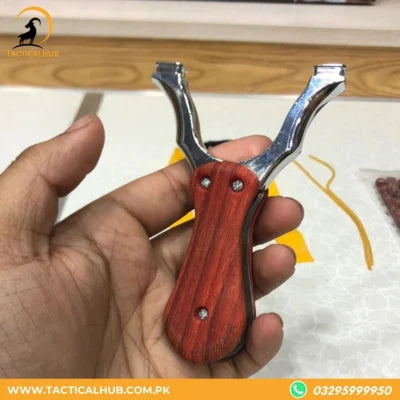 Slingshot, Steel Pocket Folding with 100 Plastic balls