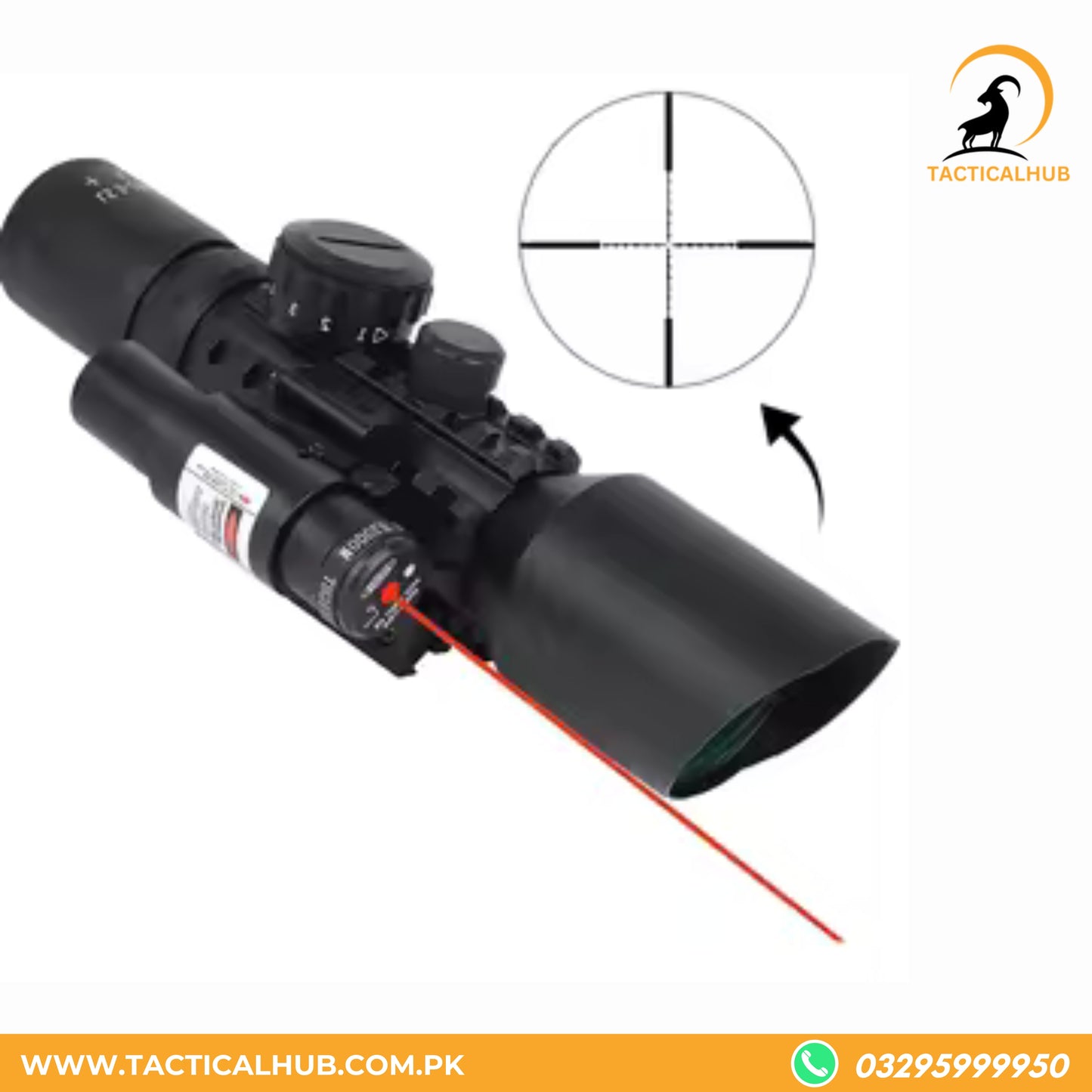 Enhanced Rifle Scope With Laser, 3-10x42