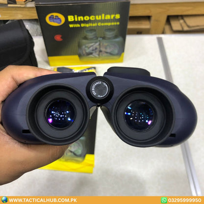 LANDVIEW 10x50 High-Definition Marine Binoculars | Digital Compass & Rangefinder for Boating & Navigation