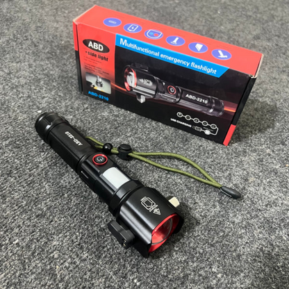 5-in-1 Rechargeable Flashlight & Power Bank - 1KM Range