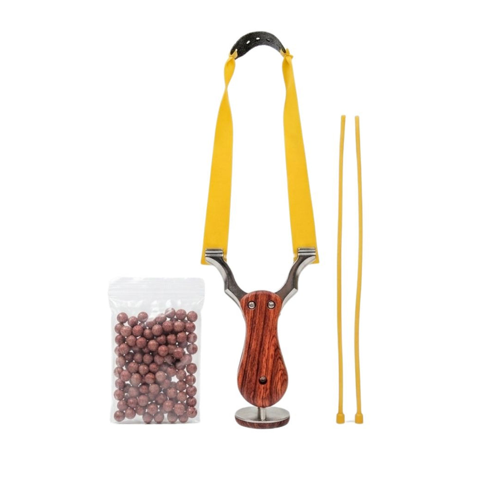 Slingshot, Steel Pocket Folding with 100 Plastic balls