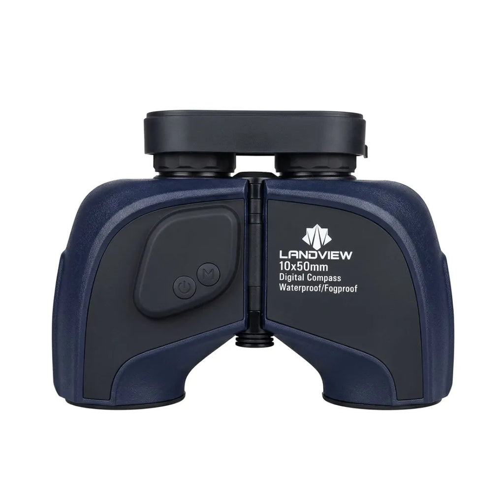 LANDVIEW 10x50 High-Definition Marine Binoculars | Digital Compass & Rangefinder for Boating & Navigation