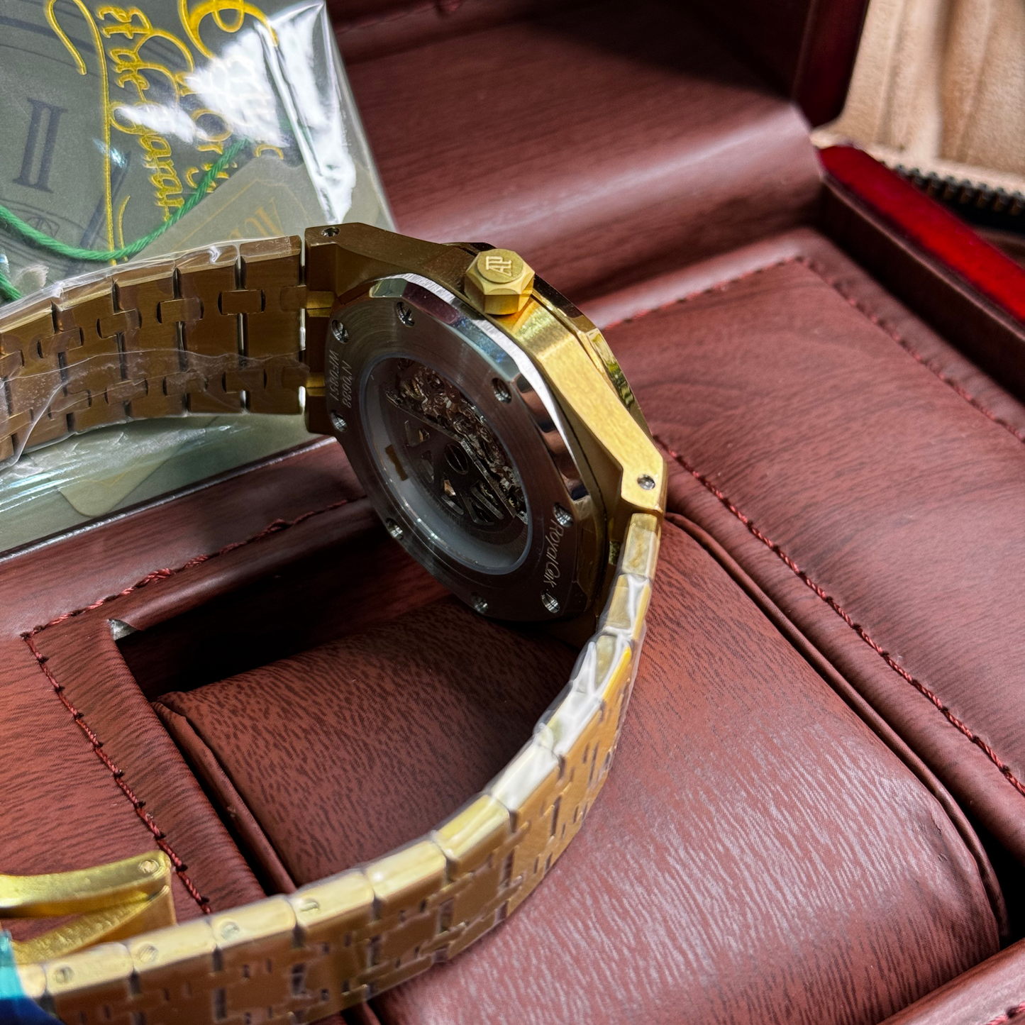 AUDEMARS PIGUET ROYAL OAK SKELETON BLACK DIAL GOLD