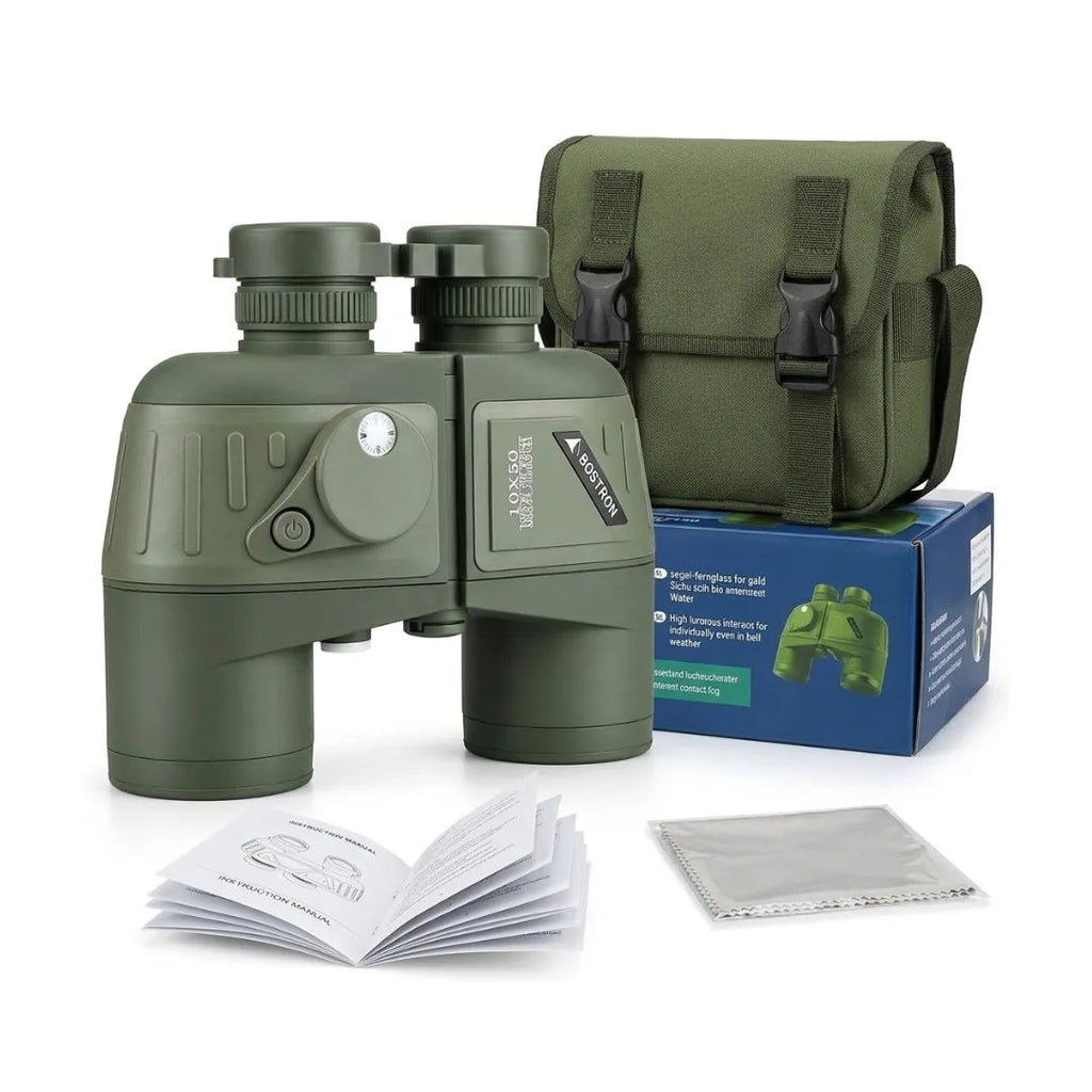 Bostron 10x50 Binoculars | Waterproof Telescope With Compass | Night Vision