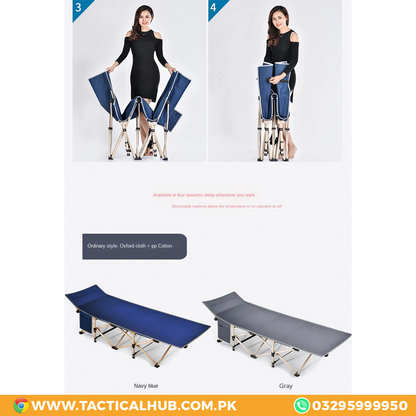 Portable Folding Outdoor Bed with Padded Pillow