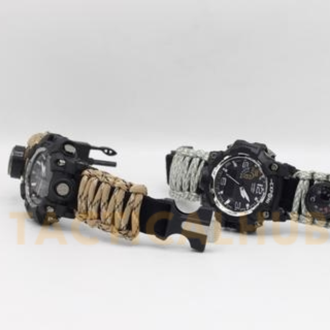 6 In 1 Paracord Bracelet Compass Watch