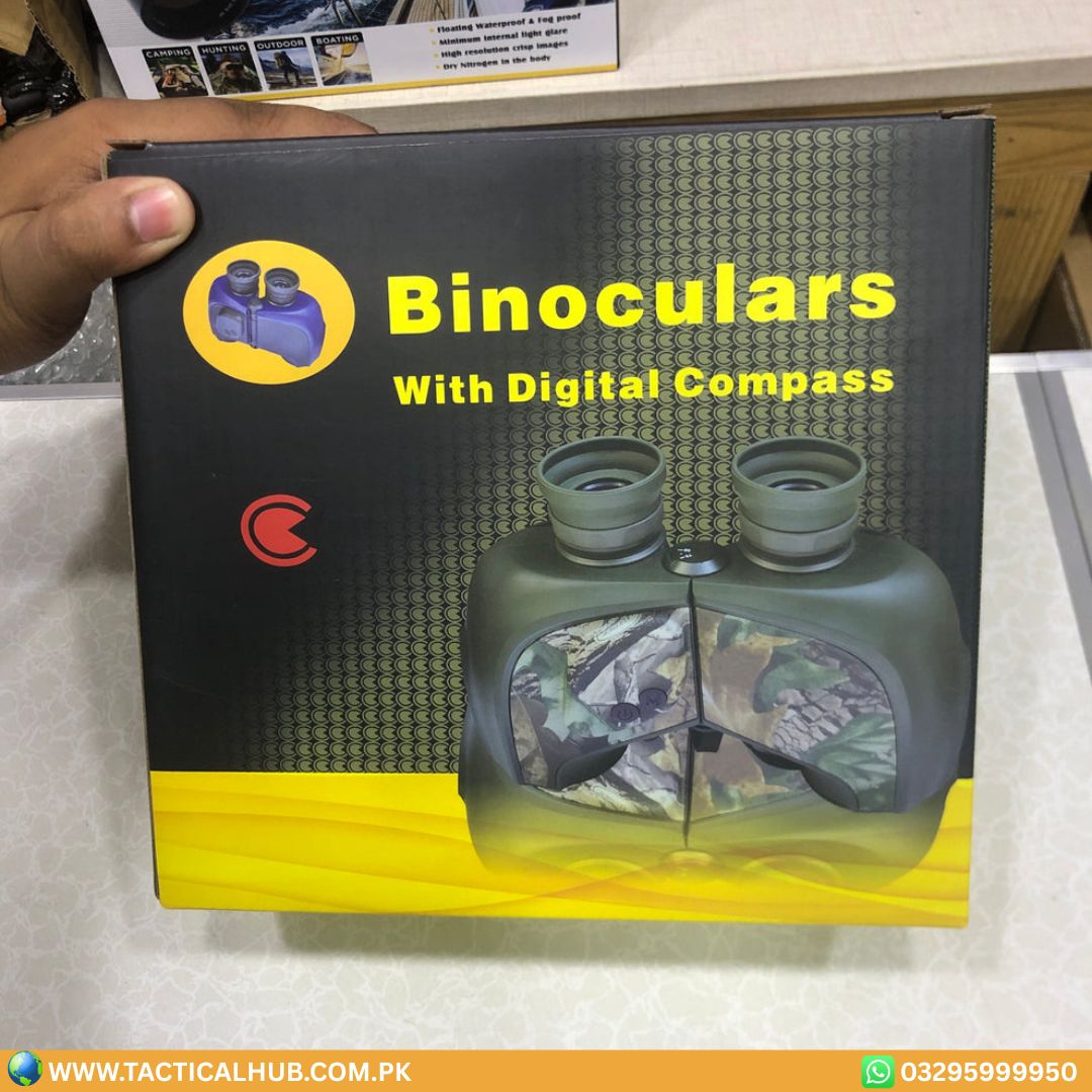 LANDVIEW 10x50 High-Definition Marine Binoculars | Digital Compass & Rangefinder for Boating & Navigation