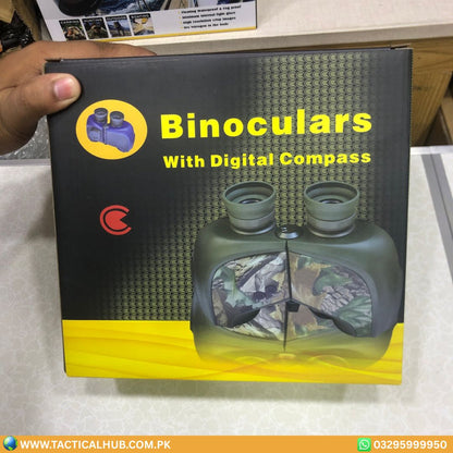 LANDVIEW 10x50 High-Definition Marine Binoculars | Digital Compass & Rangefinder for Boating & Navigation