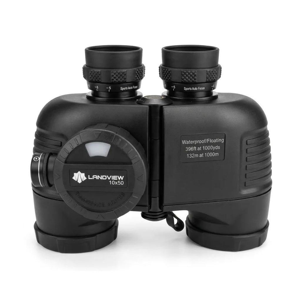 LANDVIEW Professional 10x50 Marine Binoculars | Waterproof with Compass for Boating, Fishing & Travel