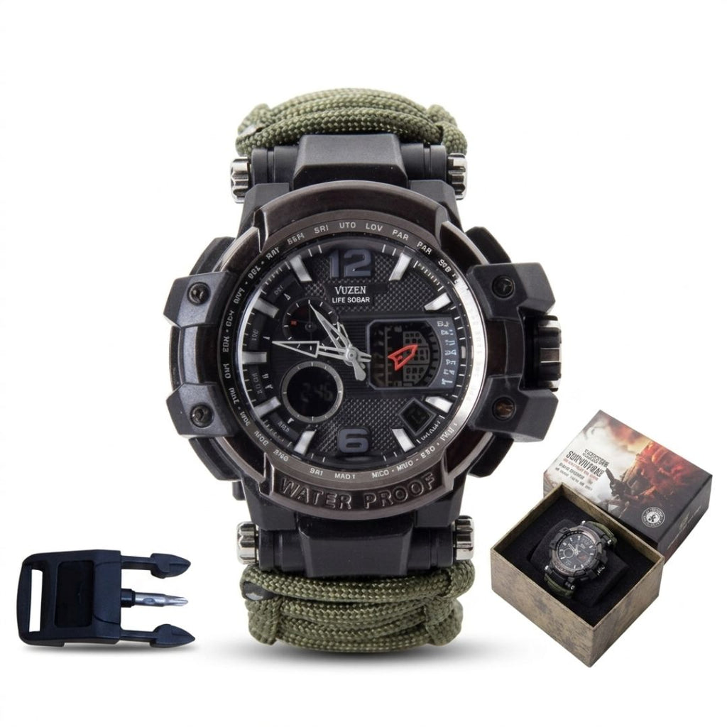6 In 1 Paracord Bracelet Compass Watch