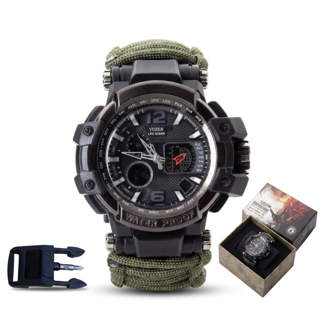 6 In 1 Paracord Bracelet Compass Watch