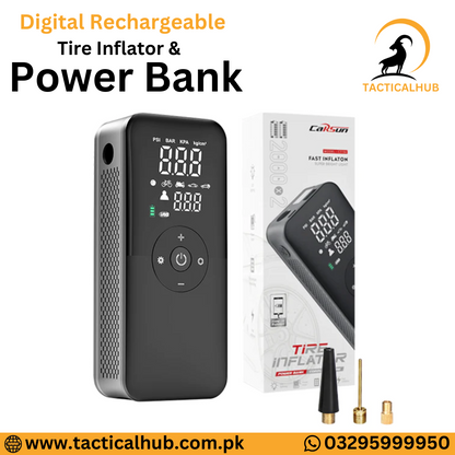 Digital Rechargeable Tire Inflator & Power Bank