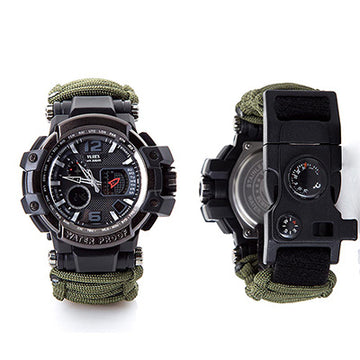 6 In 1 Paracord Bracelet Compass Watch