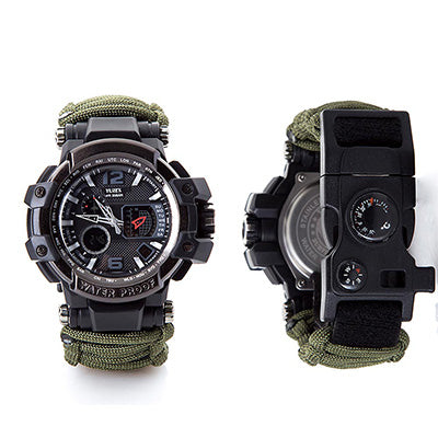 6 In 1 Paracord Bracelet Compass Watch