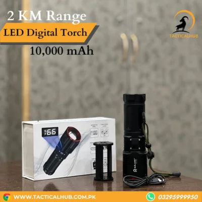 Imported Digital Flash Light Torch - 10000 mAH