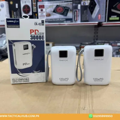 Kamal 120W 30000mah PD Power Bank – Ultra-Fast Charging, Lightweight & Travel-Friendly Design
