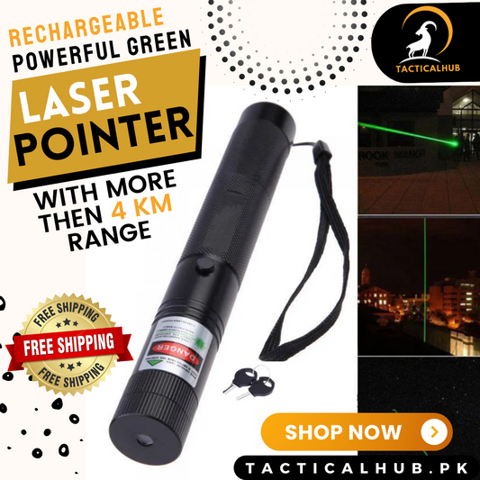 Rechargeable Powerful Green Laser Pointer - with more then 4 KM Range