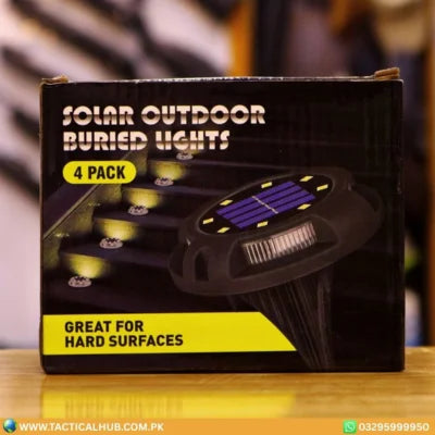Outdoor Solar LED Ground Disk Lights – Set of 4
