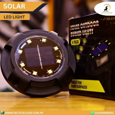 Outdoor Solar LED Ground Disk Lights – Set of 4