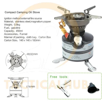 Tactical Gasoline Portable Stove | For Camping/Family