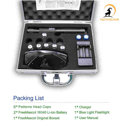 Tactical Sharp Laser Pointer with 5 Pattern Caps - 10Km Range