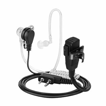 2-Pin Acoustic Tube Earpiece with PTT Microphone for Walkie Talkie Radio (pair)