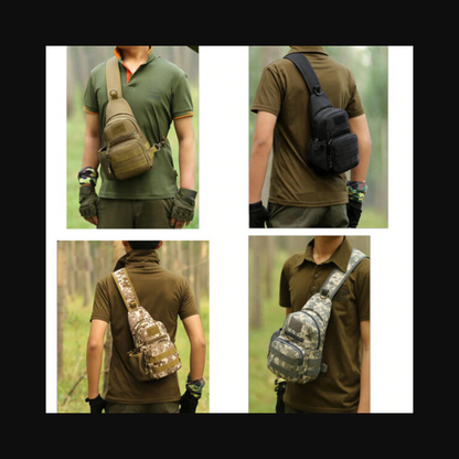 Tactical Military Chest Sling Bag With Water Bottle Holder